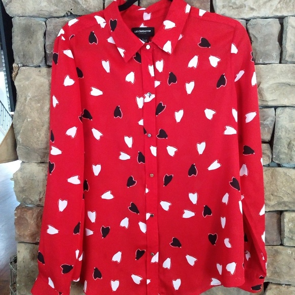 Liz Claiborne Tops - Liz Claiborne heart blouse